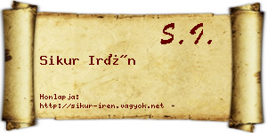 Sikur Irén névjegykártya